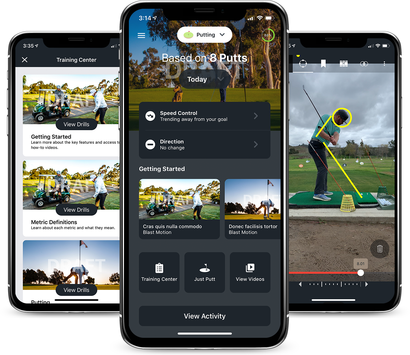 Blast Motion Golf App metrics to improve putting and short game